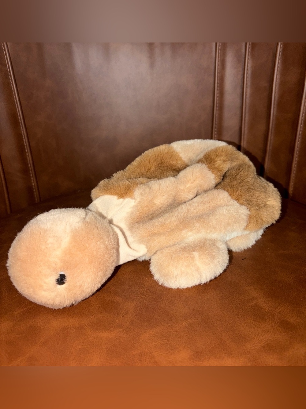 Vintage Gund Hand Puppet Tan Turtle Tortoise 80s 1984 Plush